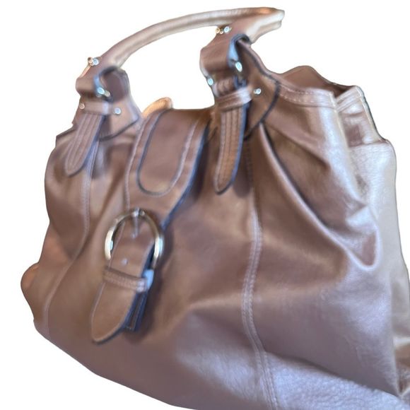 Mondani new york  Metallic Bronze Gold ,Double handle Satchel - Picture 4 of 7